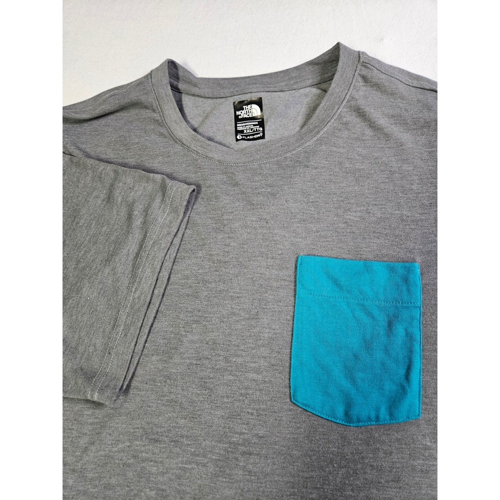 The North Face Half Dome Pocket Tee T Shirt Mens XXL Gray Short Sleeve FlashDry